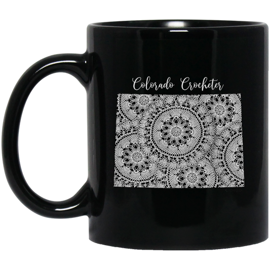 Colorado Crocheter Black Mugs