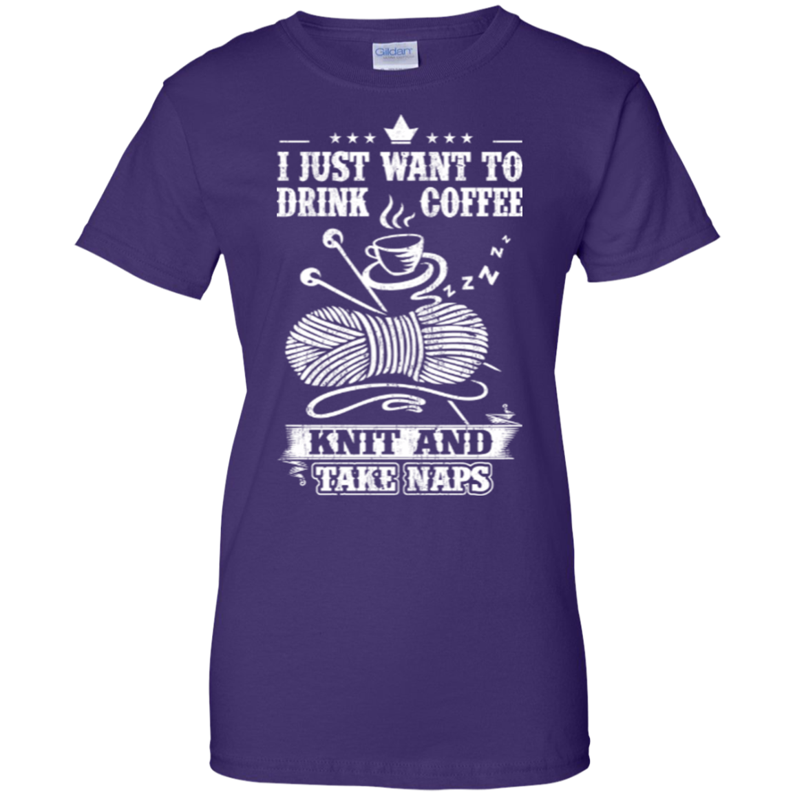 Coffee-Knit-Nap Ladies Custom 100% Cotton T-Shirt - Crafter4Life - 10