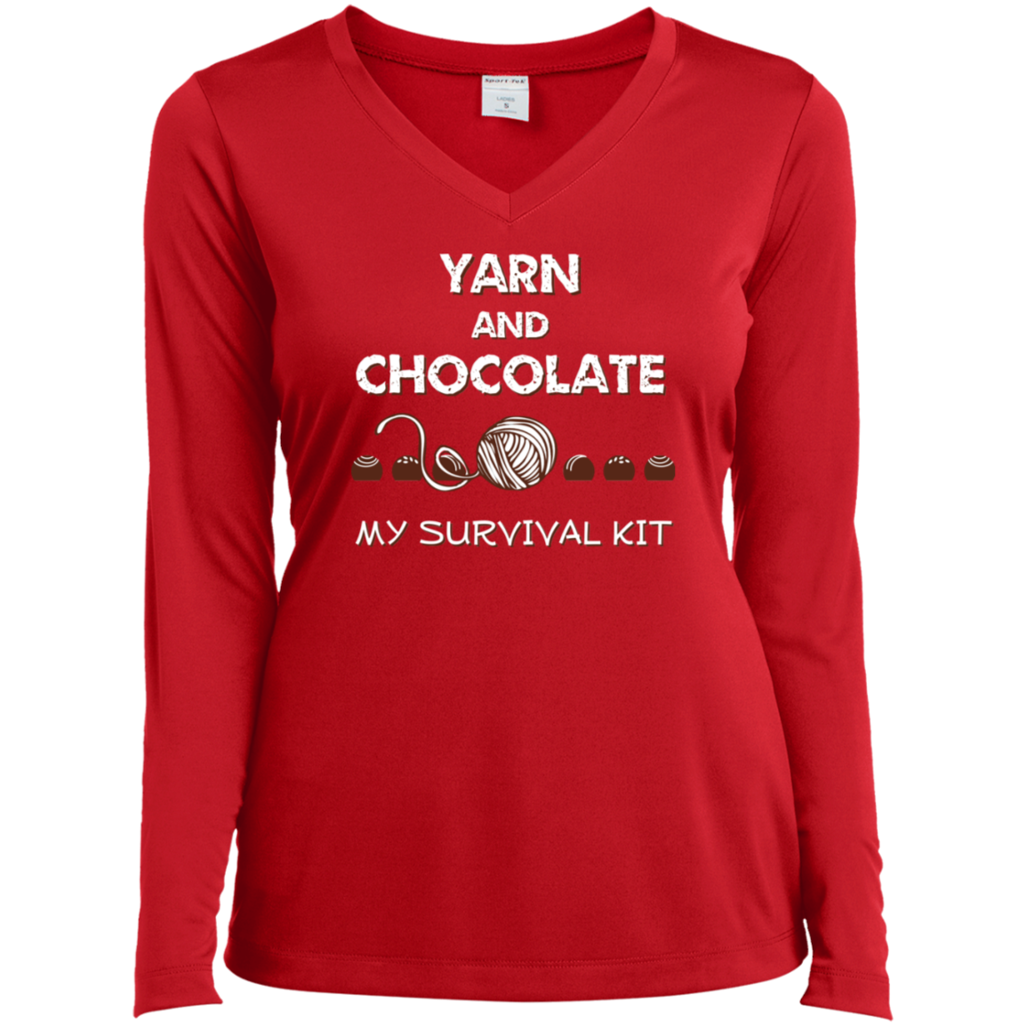 Yarn and Chocolate Ladies Long Sleeve Shirts