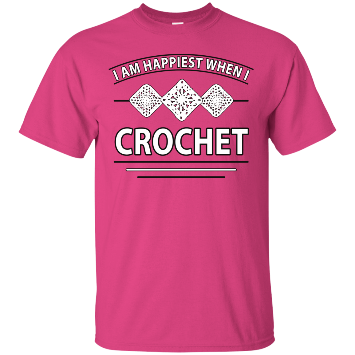 I Am Happiest When I Crochet Custom Ultra Cotton T-Shirt - Crafter4Life - 7