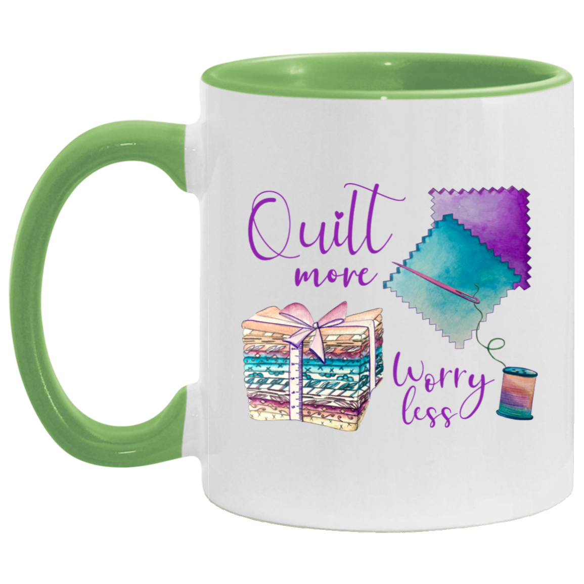 Quilt More, Worry Less Mugs
