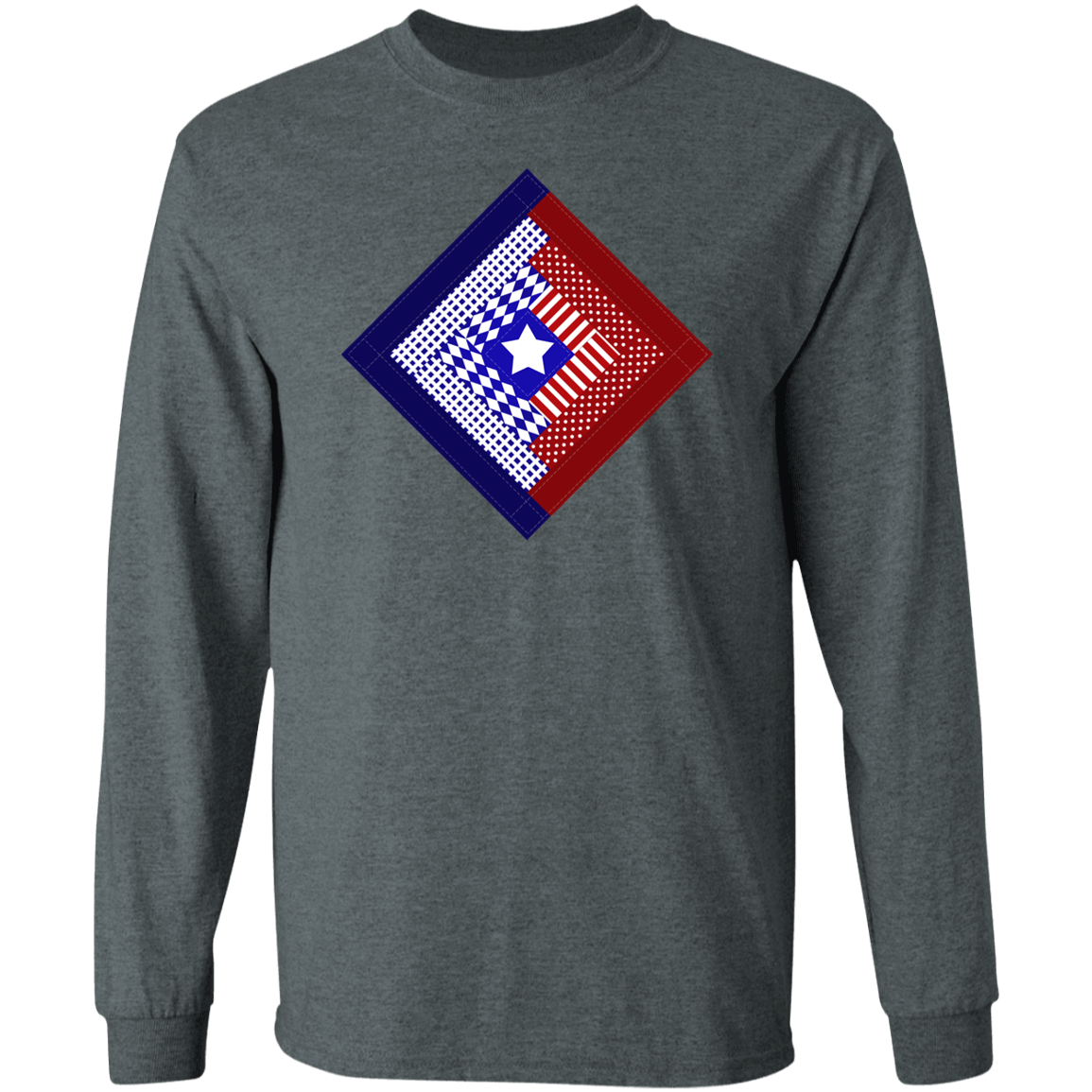 Patriotic Log Cabin Square LS Ultra Cotton T-Shirt