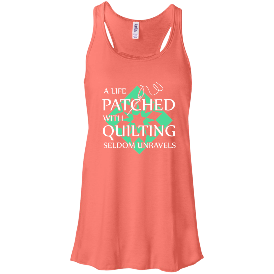 Quilting Seldom Unravels Flowy Racerback Tank