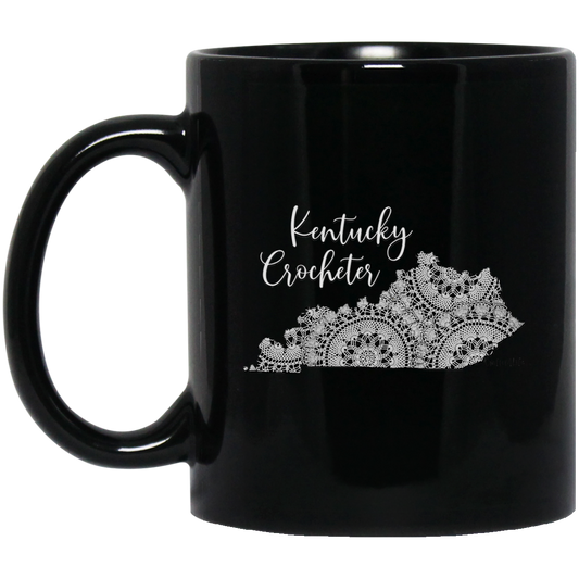 Kentucky Crocheter Black Mugs