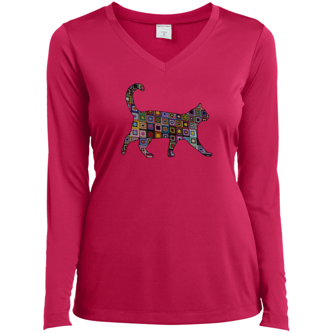Granny Square Cat Ladies Long Sleeve Shirts