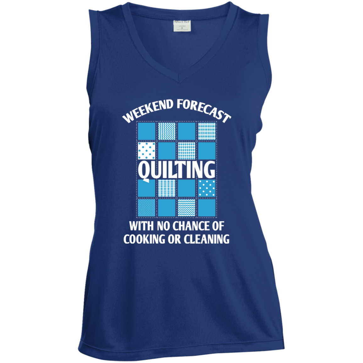 Weekend Forecast Quilting Ladies Sleeveless Moisture Absorbing V-Neck