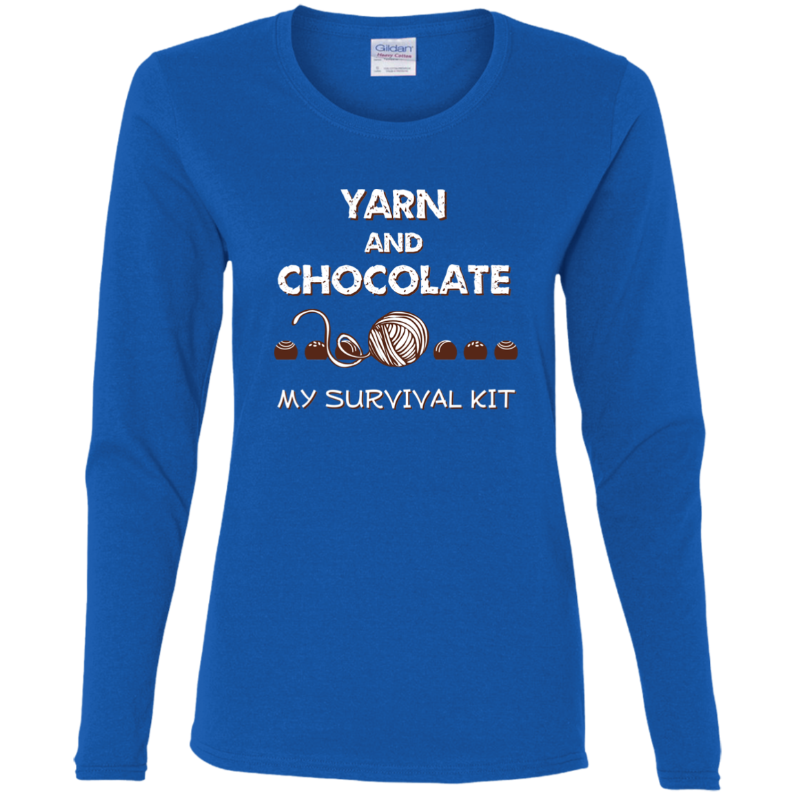 Yarn and Chocolate Ladies Long Sleeve Shirts