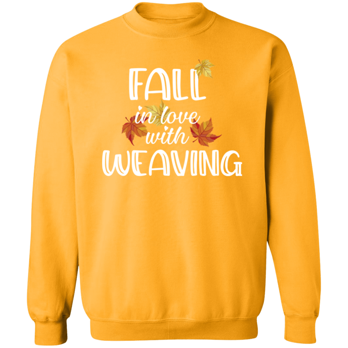 Fall in Love with Weaving Crewneck Pullover Sweatshirt