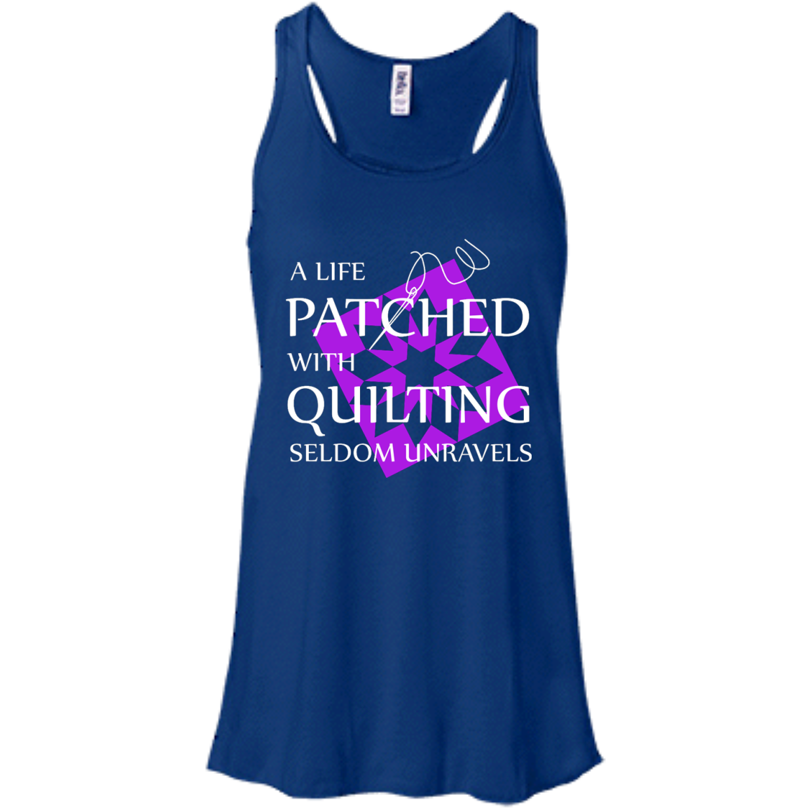 Quilting Seldom Unravels Flowy Racerback Tank