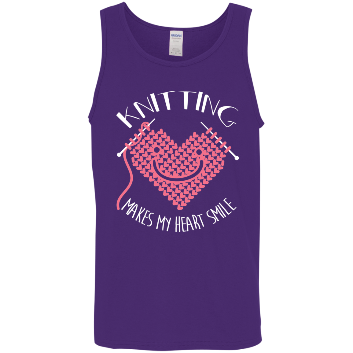 Knitting Makes My Heart Smile Cotton Tank Top