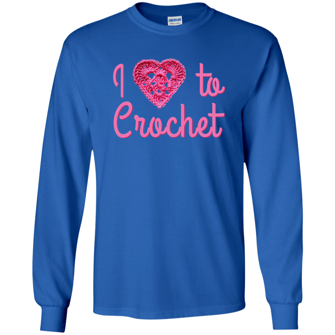 I Heart to Crochet LS Ultra Cotton T-Shirt