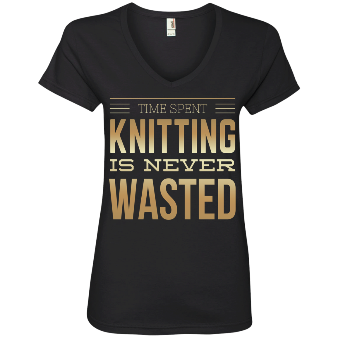 Time Spent Knitting Ladies V-Neck Tee - Crafter4Life - 2