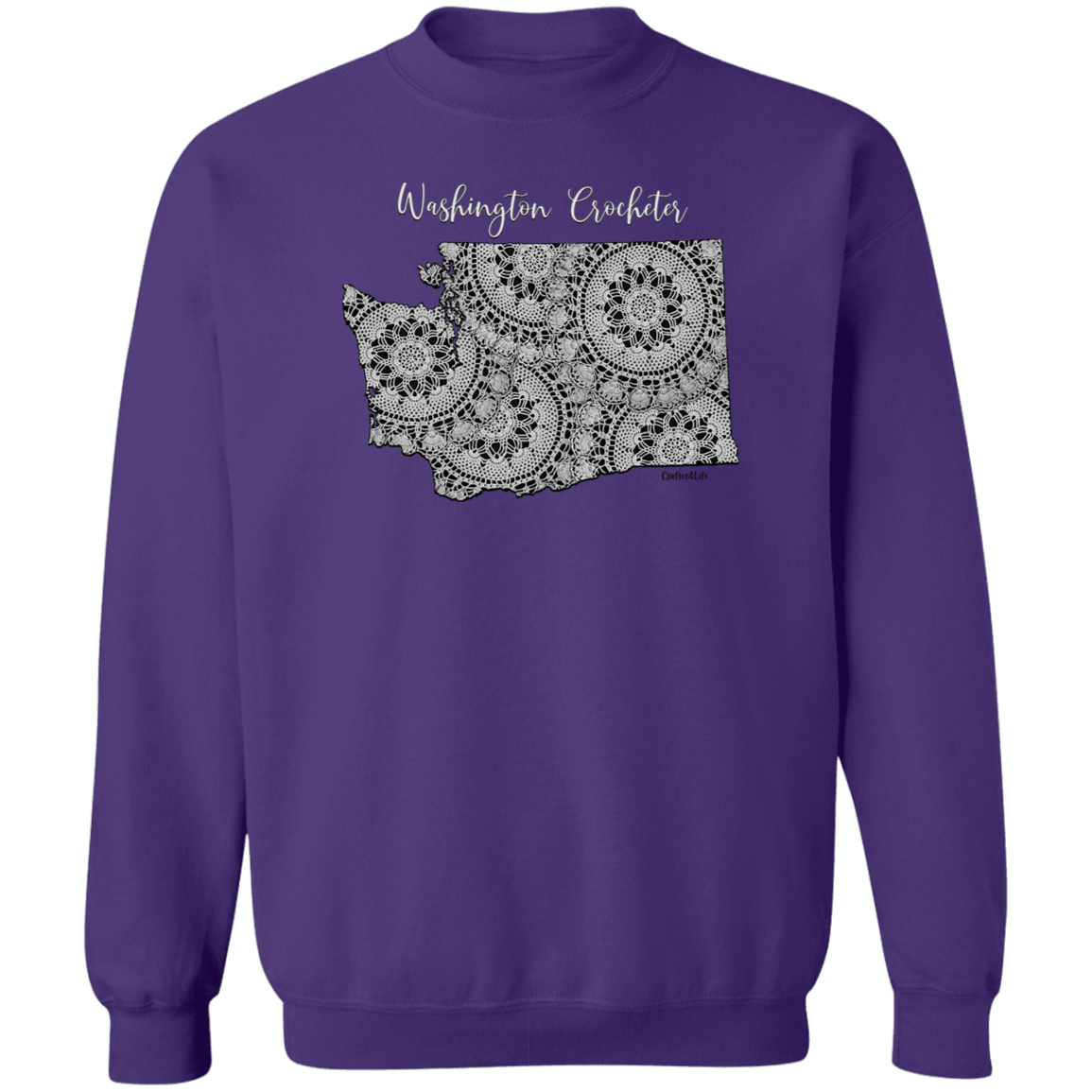 Washington Crocheter Crewneck Pullover Sweatshirt