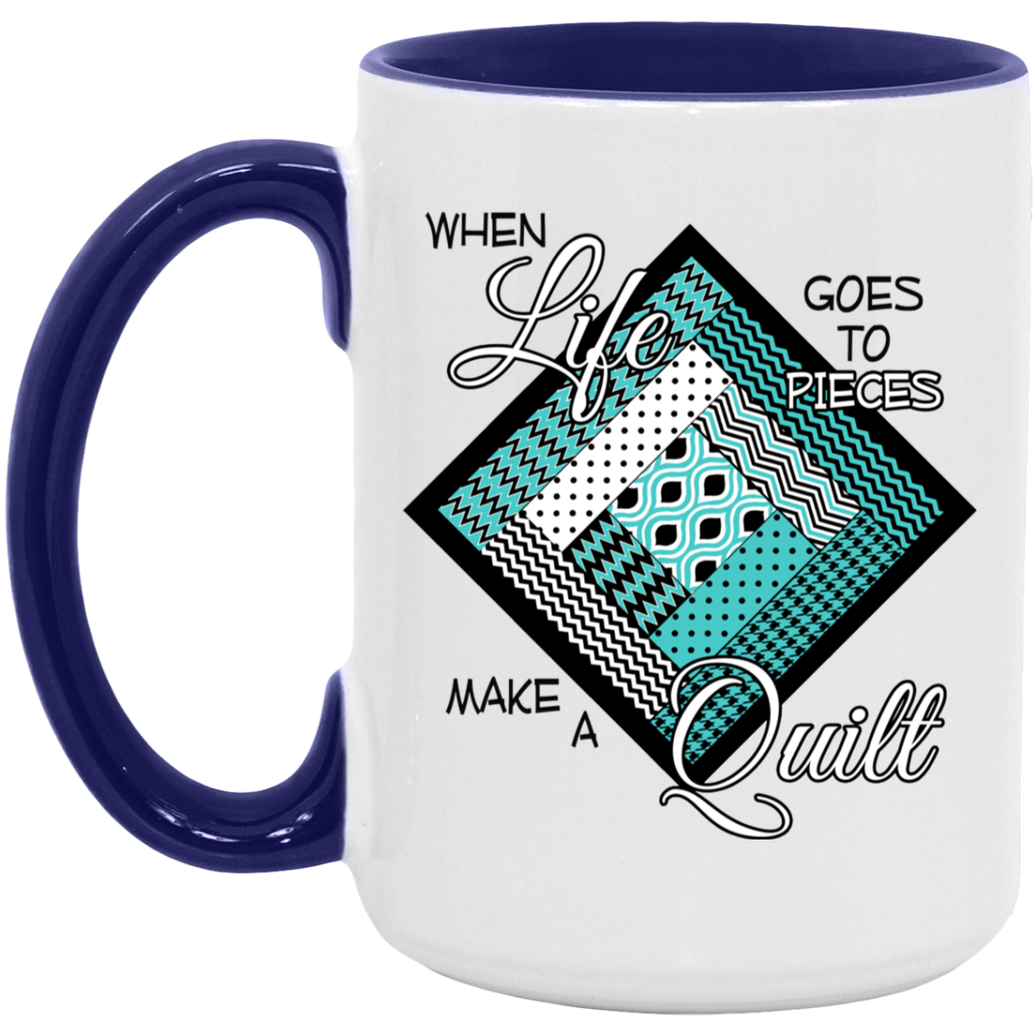 Make a Quilt (Turquoise) Mugs