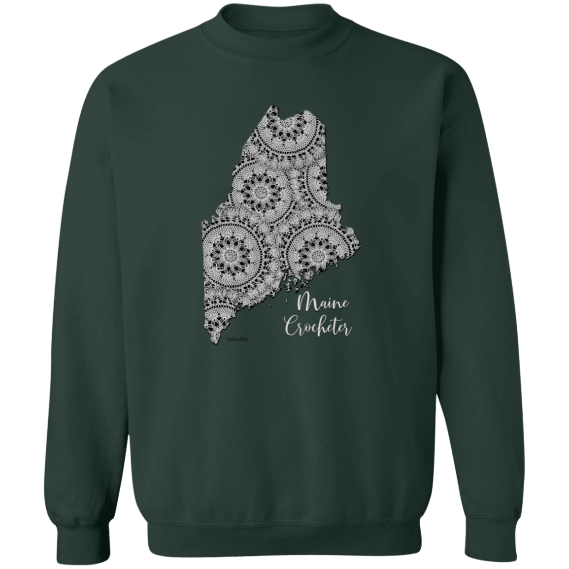 Maine Crocheter Crewneck Pullover Sweatshirt