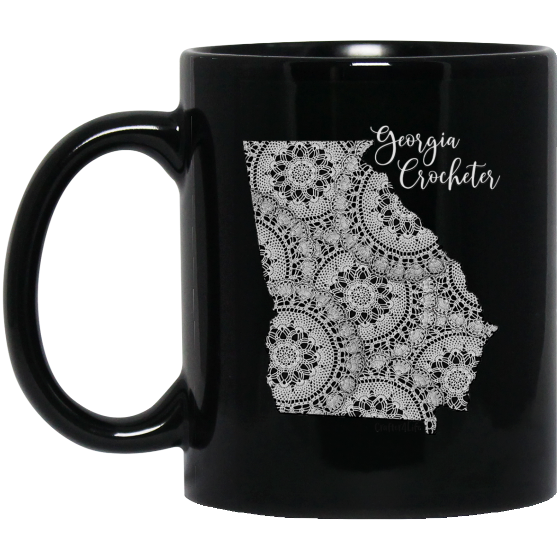 Georgia Crocheter Black Mugs