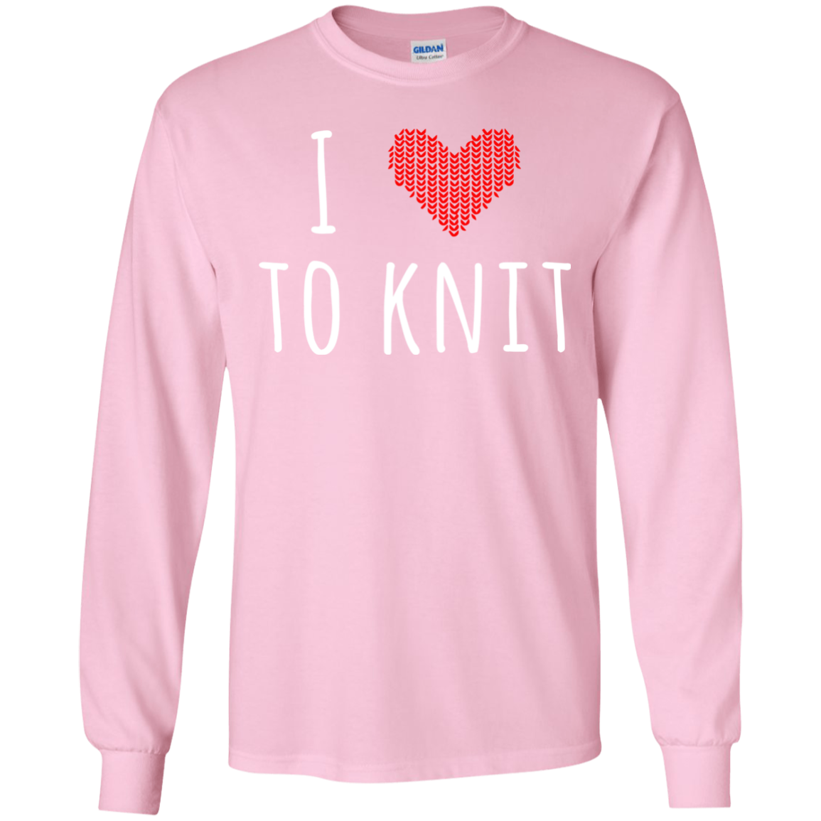 I Heart To Knit LS Ultra Cotton T-Shirt