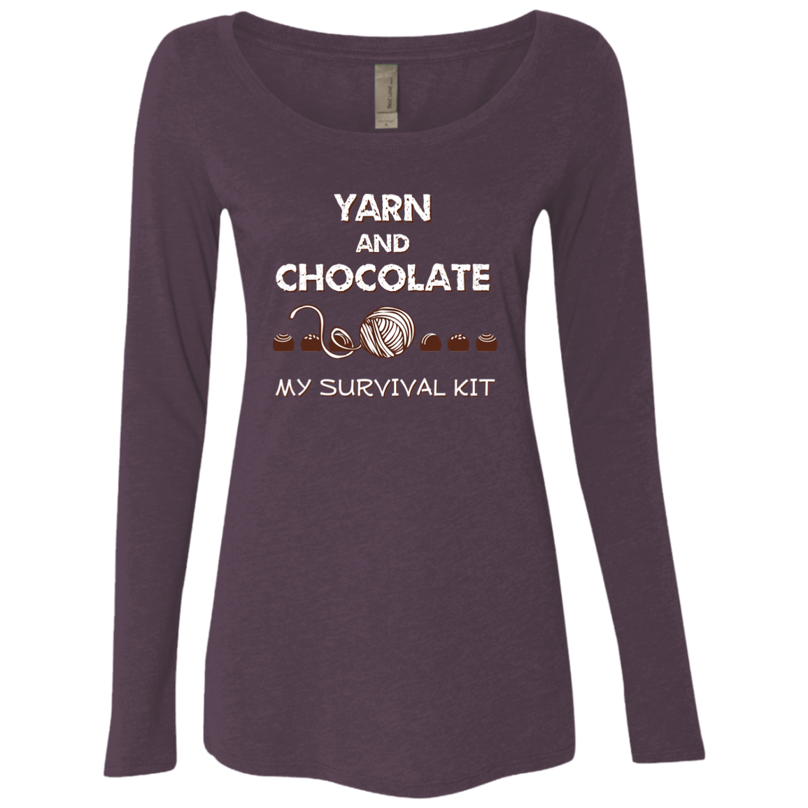 Yarn and Chocolate Ladies Long Sleeve Shirts