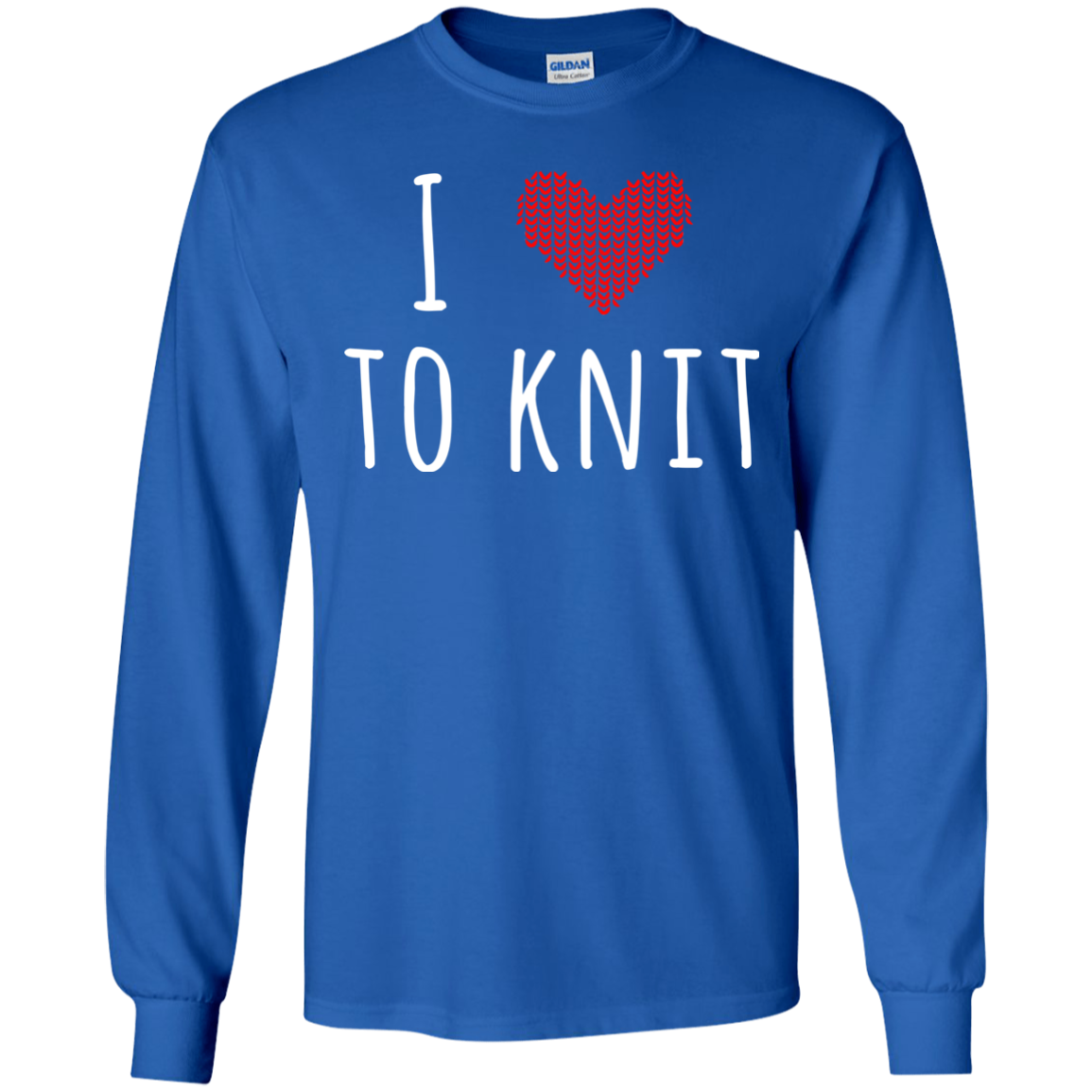 I Heart To Knit LS Ultra Cotton T-Shirt