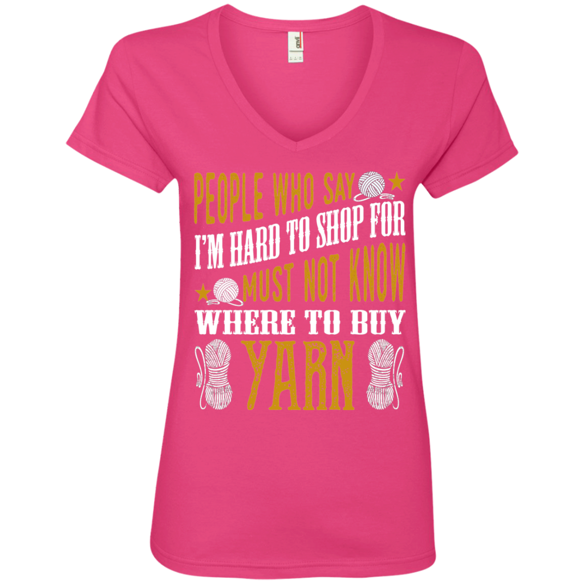 Where to Buy Yarn Ladies V-Neck T-Shirt