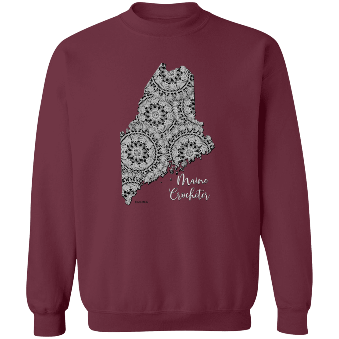 Maine Crocheter Crewneck Pullover Sweatshirt