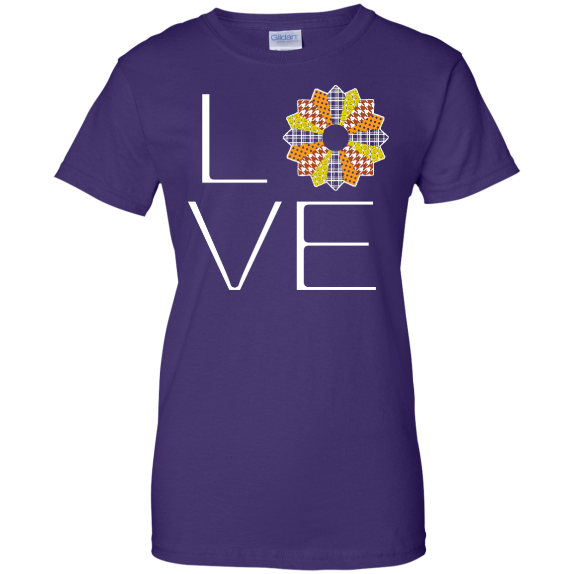 LOVE Quilting (Fall Colors) Ladies Custom 100% Cotton T-Shirt - Crafter4Life - 10