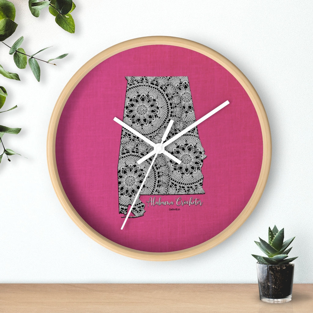 Alabama Crocheter Wall clock