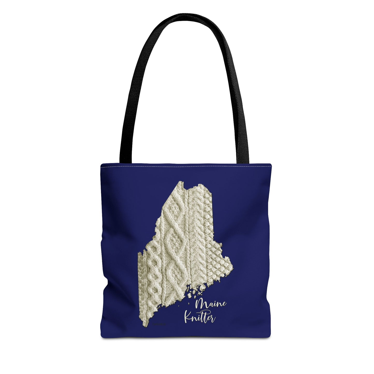 Maine Knitter Tote Bag — Cable Knit State Outline Tote