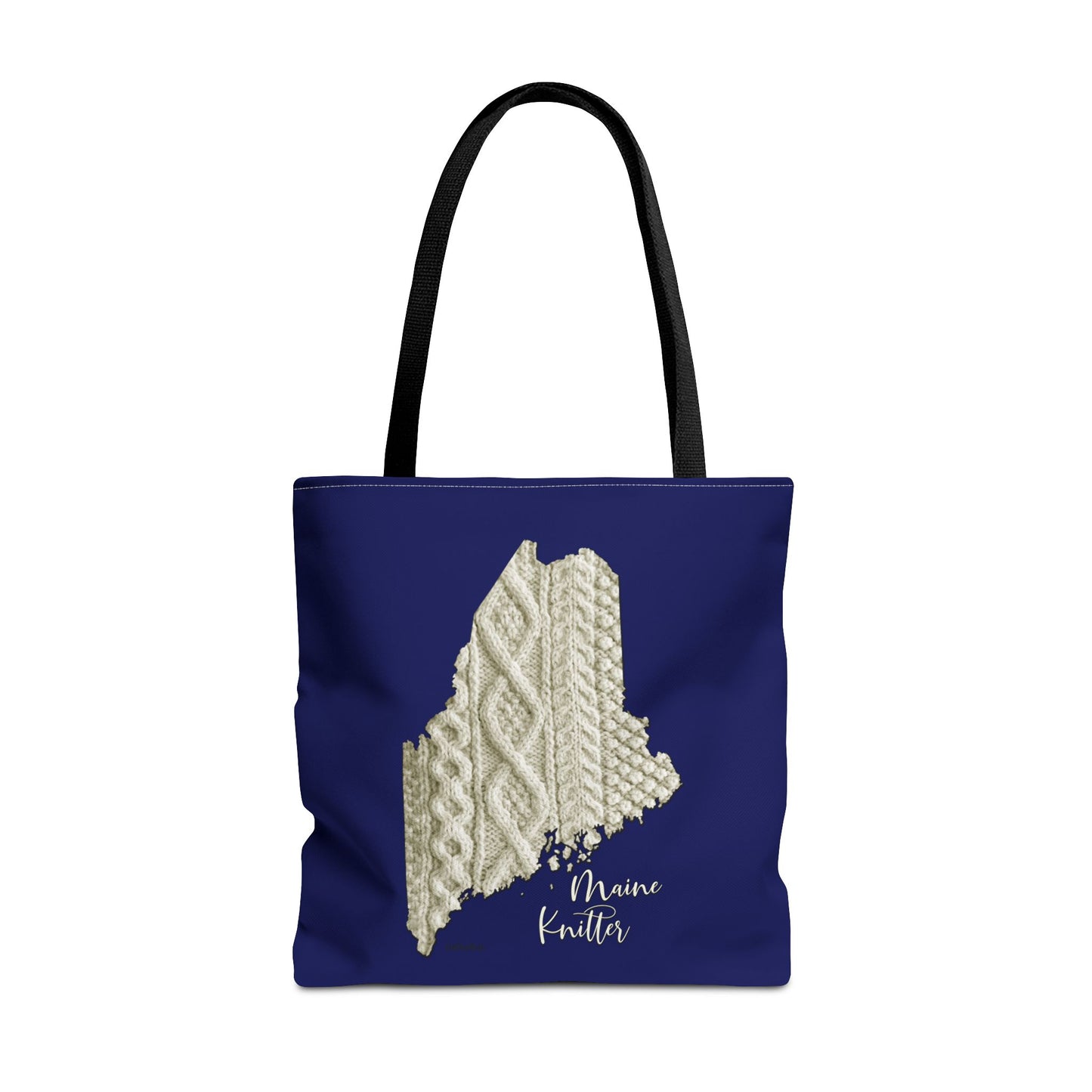 Maine Knitter Tote Bag — Cable Knit State Outline Tote