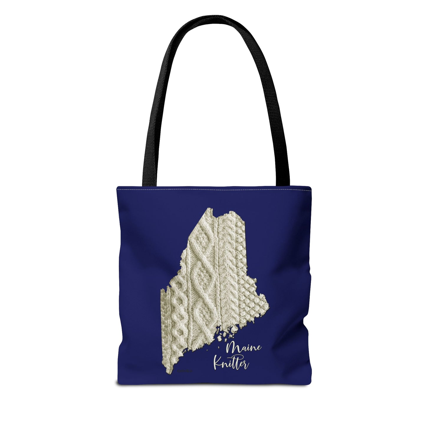 Maine Knitter Tote Bag — Cable Knit State Outline Tote
