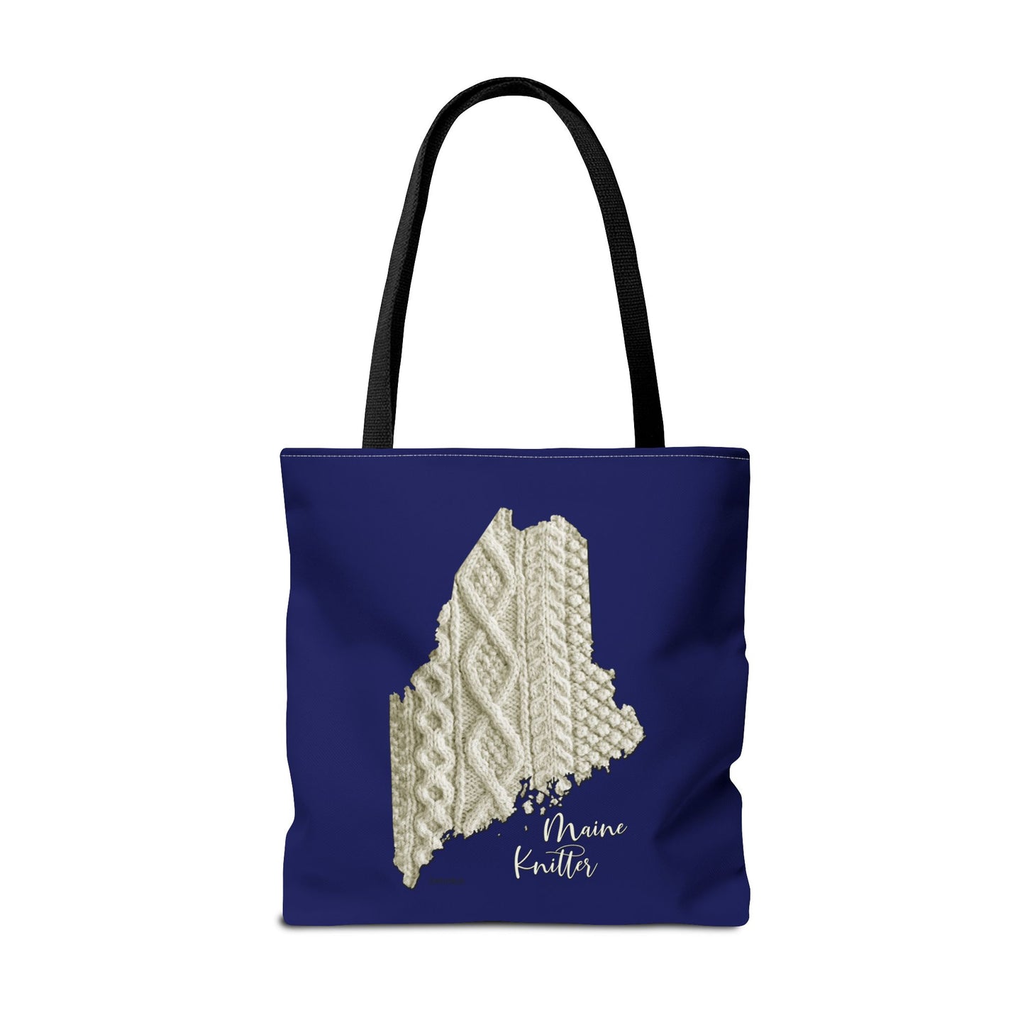 Maine Knitter Tote Bag — Cable Knit State Outline Tote