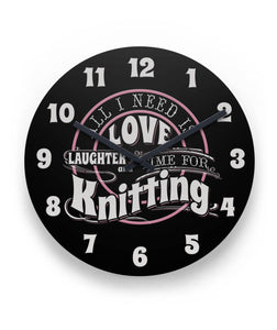Time for Knitting Wall Clock 11" Round Wall Clock