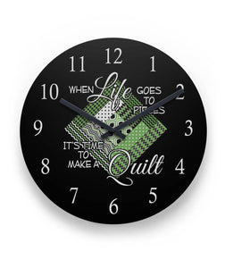 It's Time to Make a Quilt Wall Clock 11" Round Wall Clock