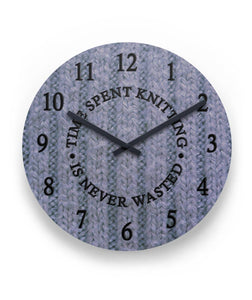 Time Spent Knitting Wall Clock 11" Round Wall Clock