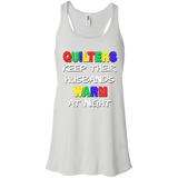 Quilters Keep Their Husbands Warm Flowy Racerback Tank