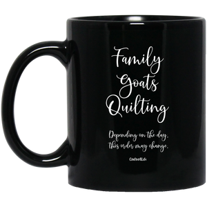 Family-Goats-Quilting Black Mugs