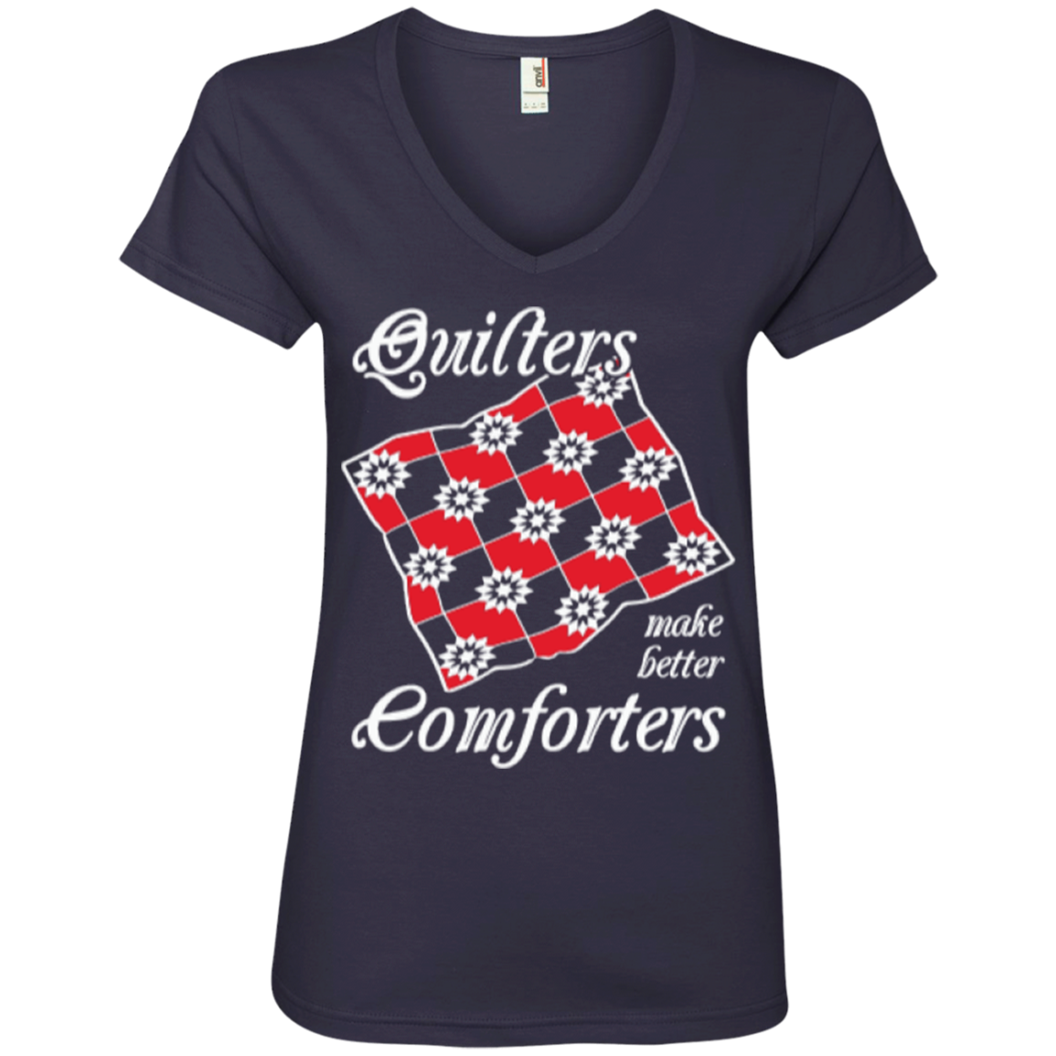 Quilters Make Better Comforters Ladies V-neck Tee - Crafter4Life - 5