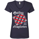 Quilters Make Better Comforters Ladies V-neck Tee - Crafter4Life - 5