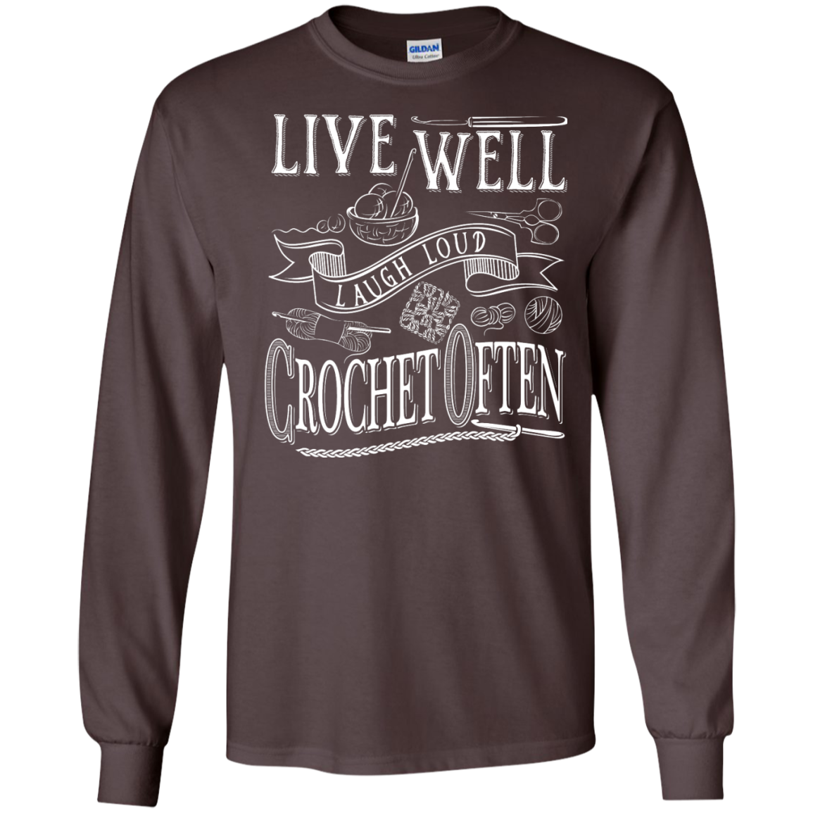 Crochet Often Long Sleeve Ultra Cotton T-Shirt - Crafter4Life - 4