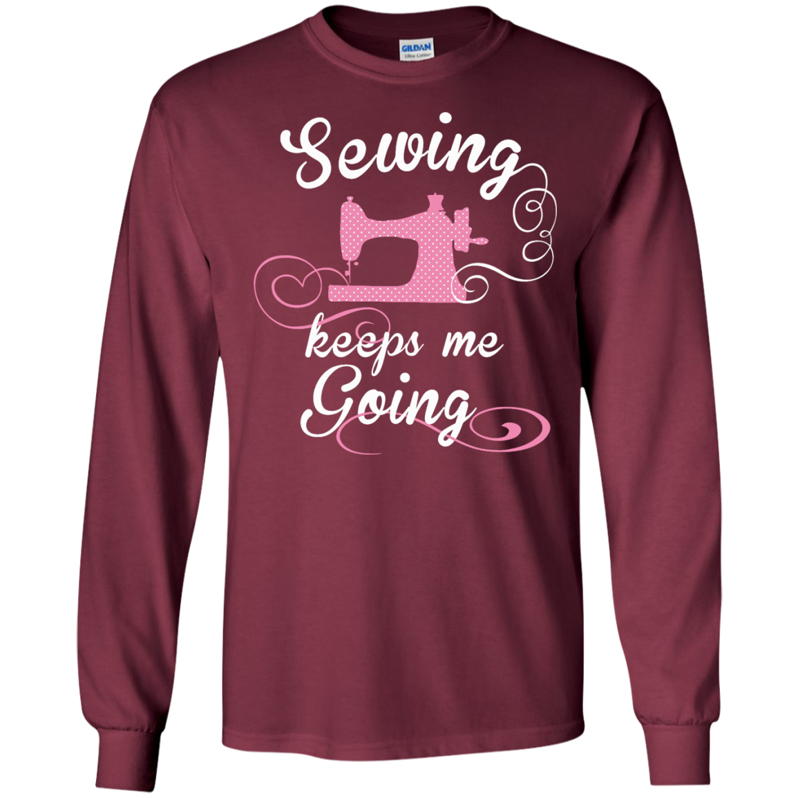 Sewing Keeps Me Going Long Sleeve Ultra Cotton T-Shirt - Crafter4Life - 4