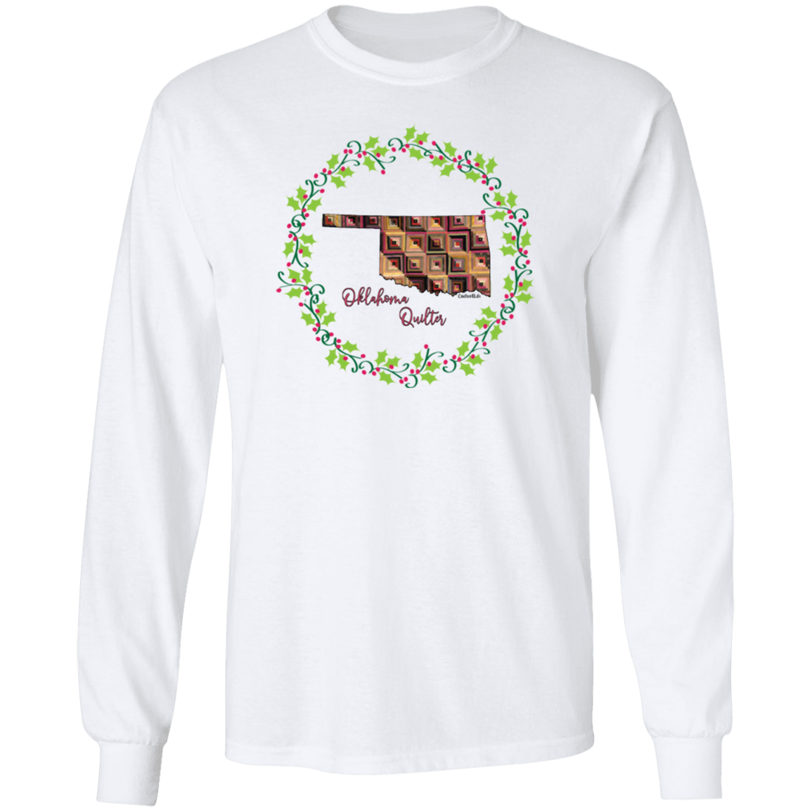 Oklahoma Quilter Christmas LS Ultra Cotton T-Shirt