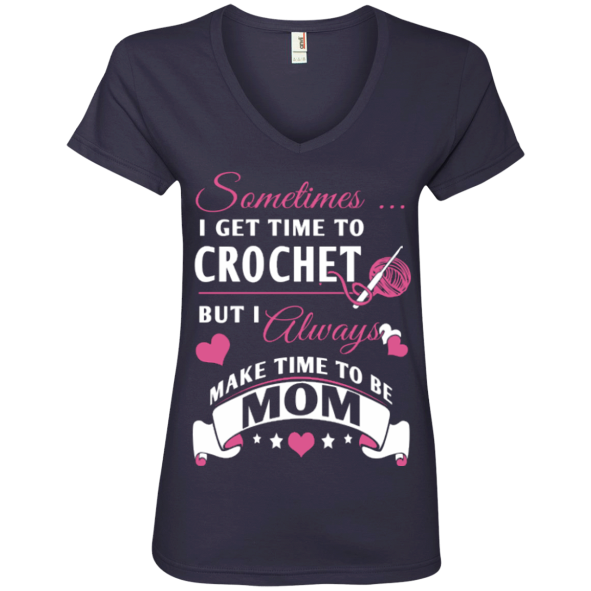 Crochet Mom Ladies V-neck Tee - Crafter4Life - 4