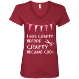 I Was Crafty Before Crafty Became Cool Ladies V-Neck T-Shirt