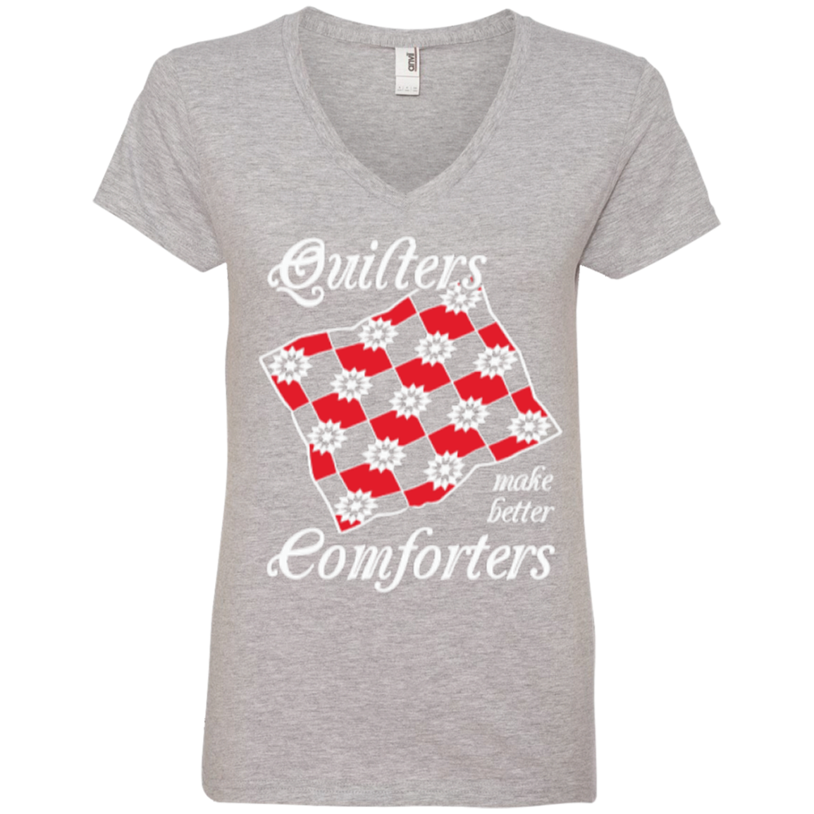 Quilters Make Better Comforters Ladies V-neck Tee - Crafter4Life - 2