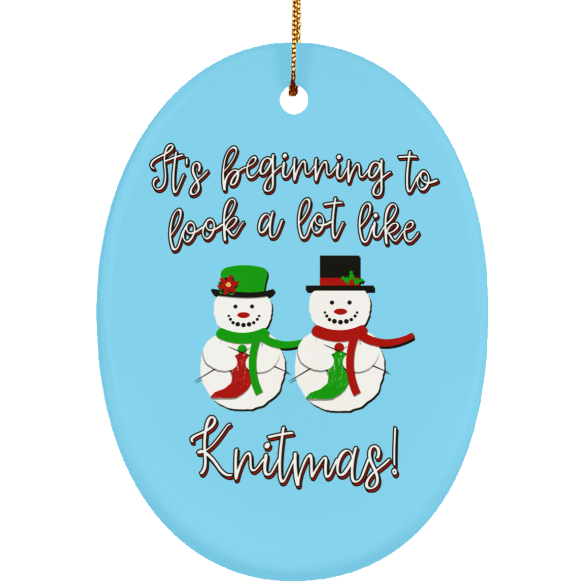 Knitmas Snow Couple Ornaments