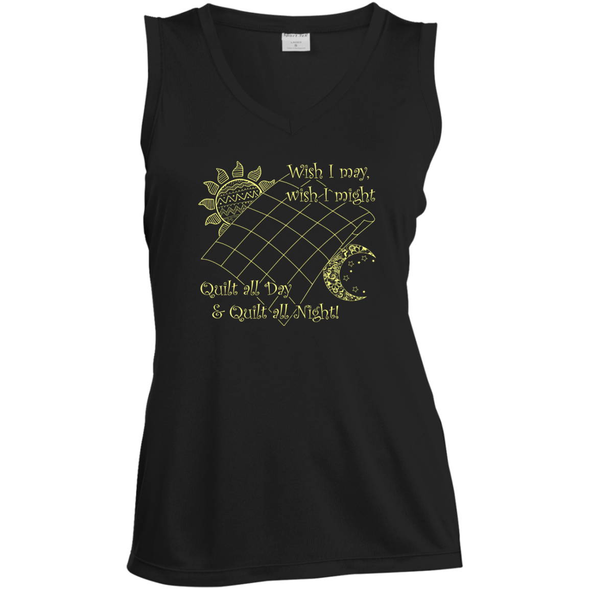 Wish I May Quilt Ladies Sleeveless V-Neck - Crafter4Life - 2