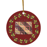 Colorado Quilter Christmas Circle Ornament
