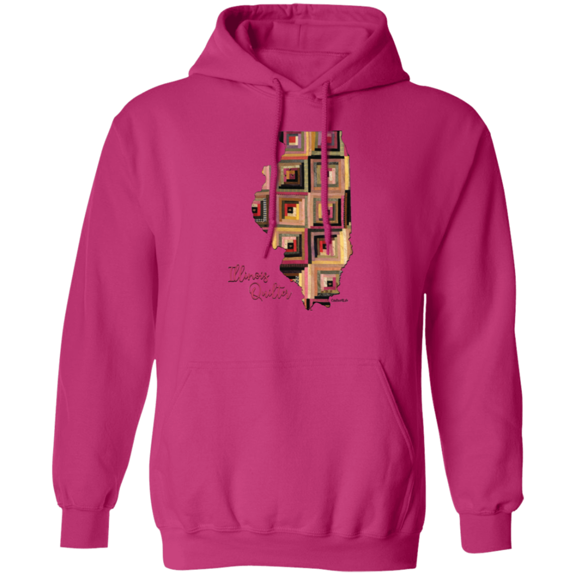 Illinois Quilter Pullover Hoodie, Gift for Quilting Friends and Family