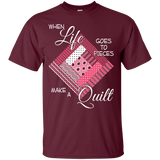 Make a Quilt (pink) Custom Ultra Cotton T-Shirt - Crafter4Life - 6