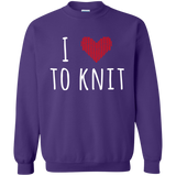 I Heart To Knit Crewneck Pullover Sweatshirt